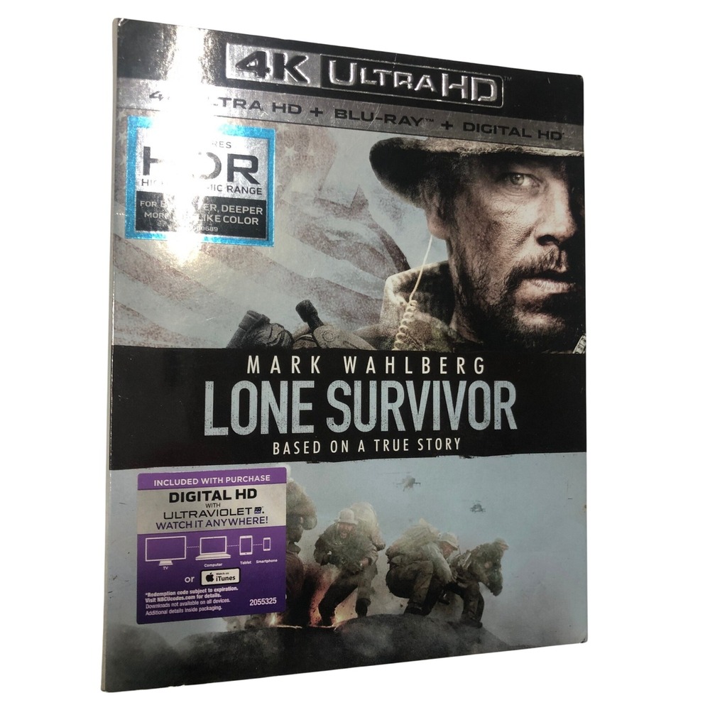 Lone Survivor 4K Ultra HD Blu-ray Digital HD Mark Wahlberg War Movie Slipcover